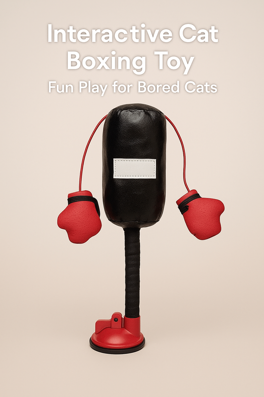 Cat Boxing Toy with Gloves – Cartoon Punching Bag for Playful Indoor Cats & Kittens
