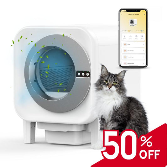 🐾 Automatic Self-Cleaning Cat Litter Box for Multiple Cats – Smart App Control, Safety Protection, and Odor-Free System with Liners Included
