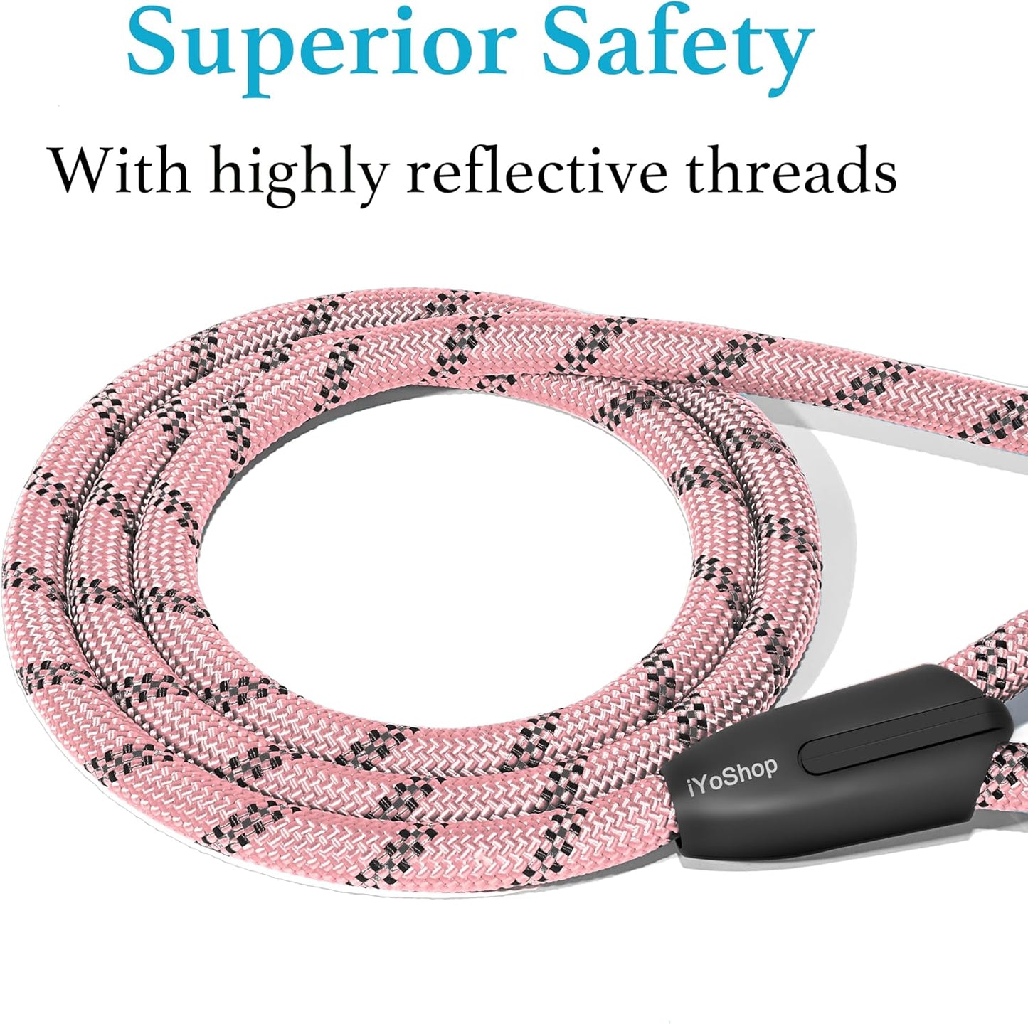 Durable Slip Lead Dog Leash with Padded Handle & Reflective Threads – No-Pull Training Leash for Dogs (3/8" x 6 FT)