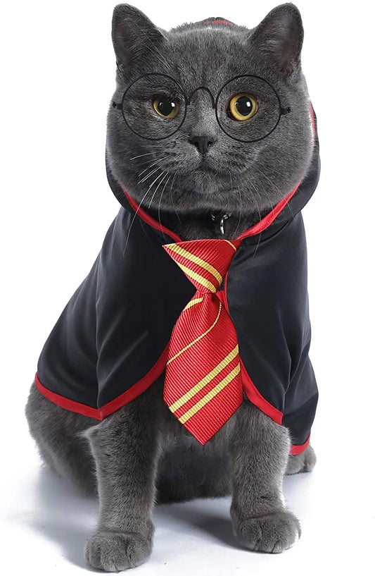 Pet Halloween Costume – Anime Wizard Outfit for Cats, Kittens & Small Dogs