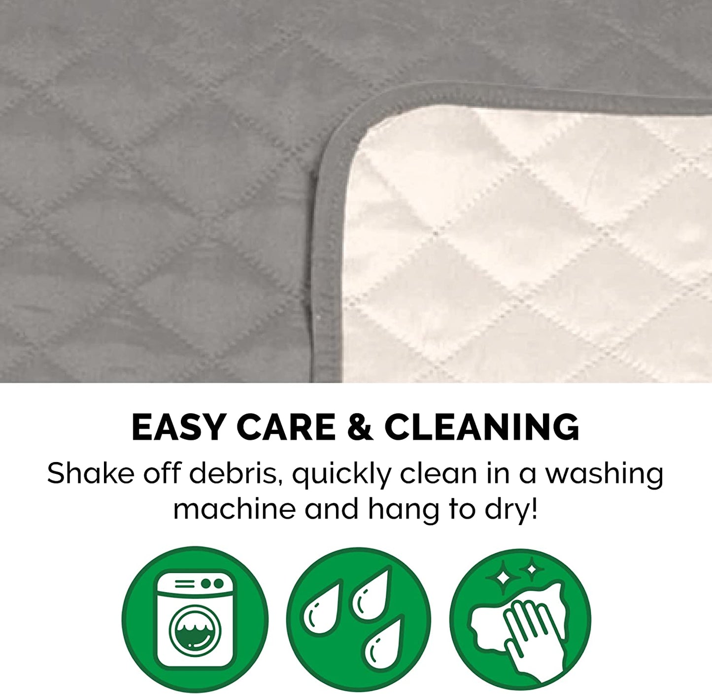 Water-Resistant & Reversible Large Sofa/Couch Cover Protector for Dogs & Cats - Two-Tone Pinsonic Quilted Living Room Furniture Cover - Gray/Mist,