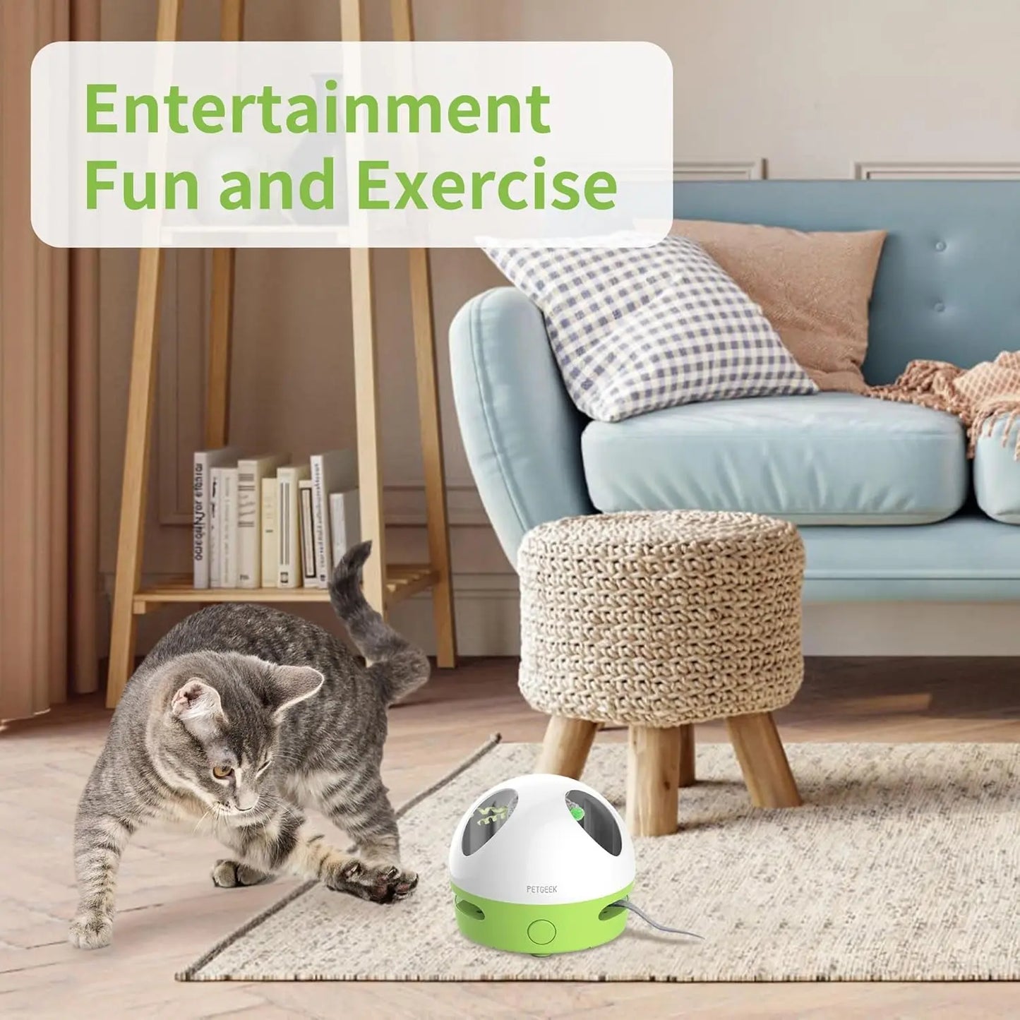 Automatic Cat Toy – Squeaky Hide-and-Seek Mouse with Catnip for Indoor Play