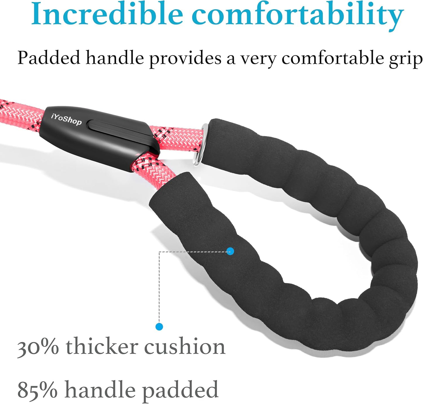 Durable Slip Lead Dog Leash with Padded Handle & Reflective Threads – No-Pull Training Leash for Dogs (3/8" x 6 FT)