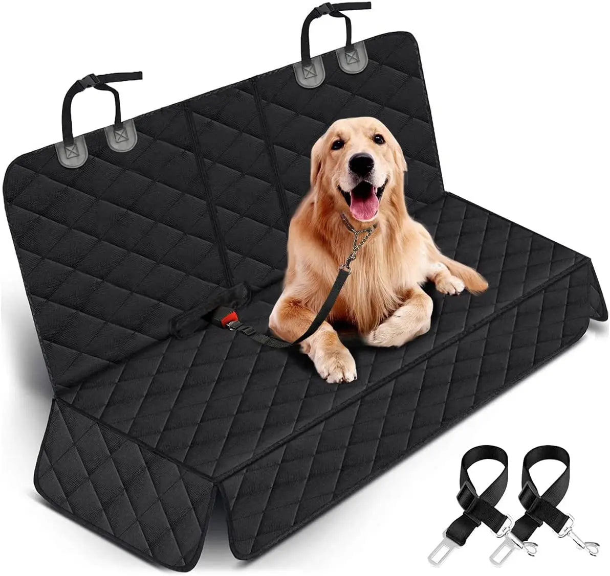 Waterproof Dog Car Seat Cover – Non-Slip Back Seat Protector with Armrest Access for Cars, Trucks & SUVs – Black