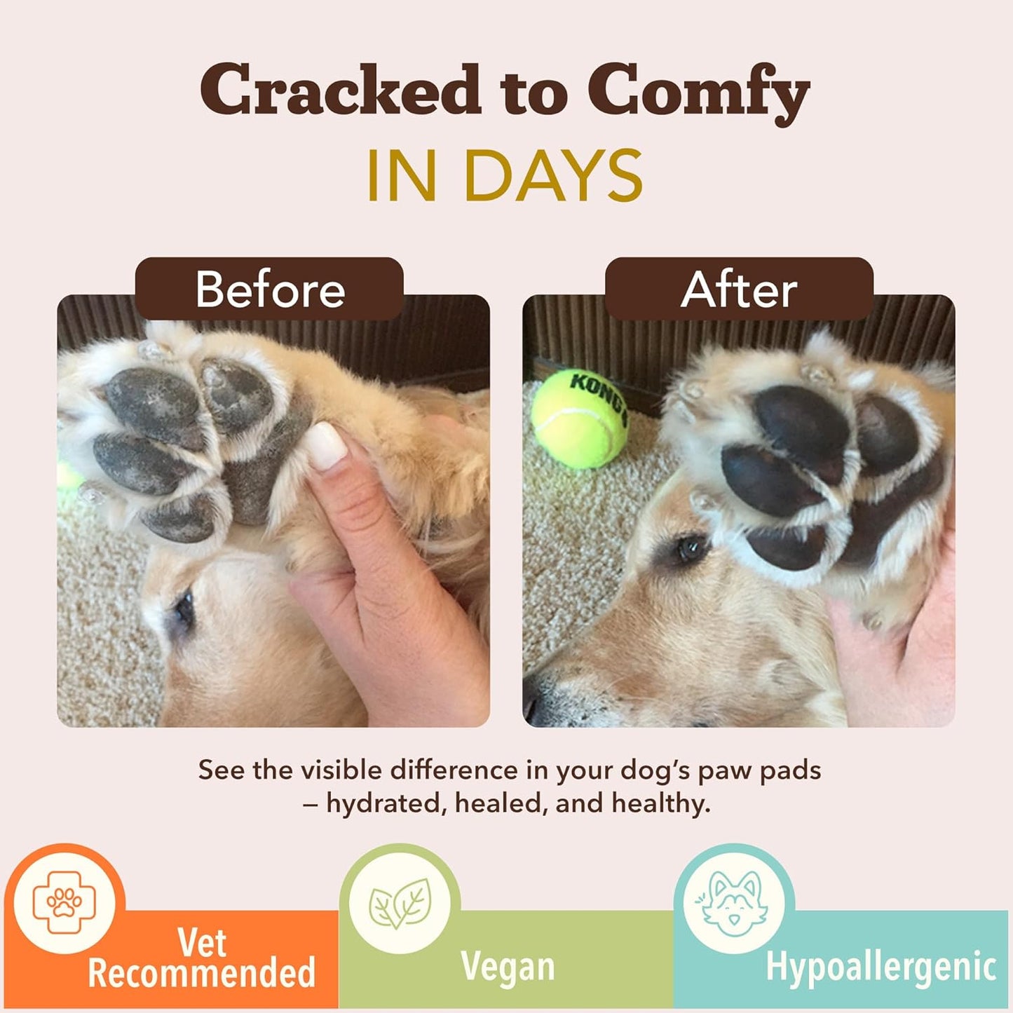 Dog Paw Balm – Moisturizing Paw Protector Stick for Dry, Cracked Pads, Weather Protection & Itch Relief