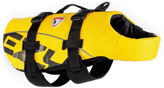 Dog Life Jacket – Adjustable Swimming Safety Vest with Reflective Trim, Durable Grab Handle & 50% Extra Flotation