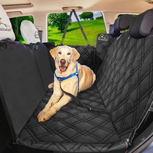 Dog Car Seat Cover – 4-in-1 Hammock, Bench & Cargo Protector with Side Flaps, Waterproof 600D Oxford, Non-Slip Backing, Seat Belt & Headrest Covers, Fits Cars, SUVs & Trucks