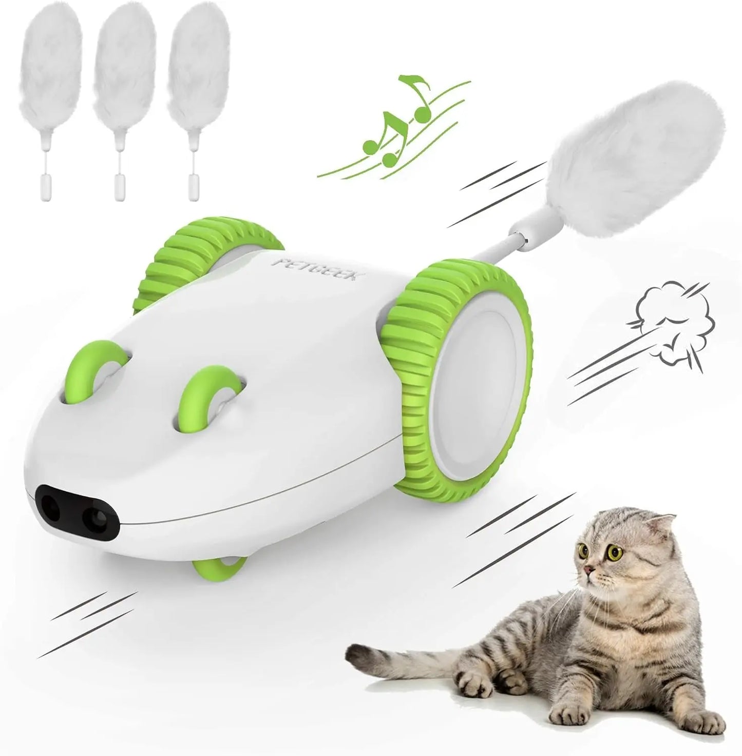 Automatic Cat Toy – Squeaky Hide-and-Seek Mouse with Catnip for Indoor Play