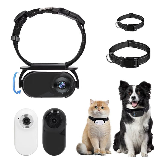 Pet Collar Camera – 120° Wide-Angle HD Lens, Magnetic Mount, OTG Connection, Adjustable Video Recording Sport Camera for Cats & Dogs (Outdoor Use)