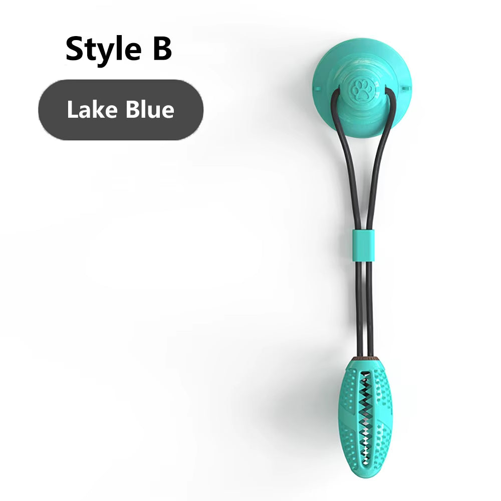 Interactive Dog Treat Ball with Suction Cup – Silicone Tug & Chew Toy for Feeding, Dental Cleaning & Mental Stimulation