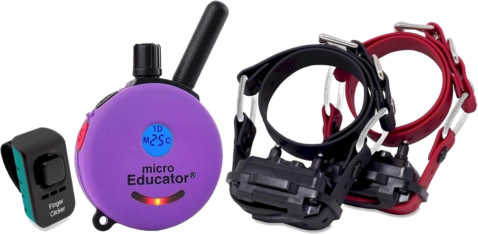 E-Collar Dog Training Collar – Humane Remote Trainer with Finger Clicker, Tone & Light, 1/2 Mile Range