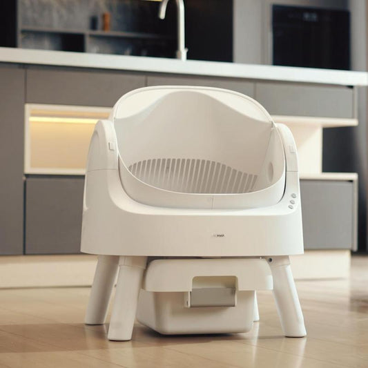 🧼 Automatic Self-Cleaning Cat Litter Box – Open-Top Design with Odor-Free Waste Disposal & Built-In Trash Bag System