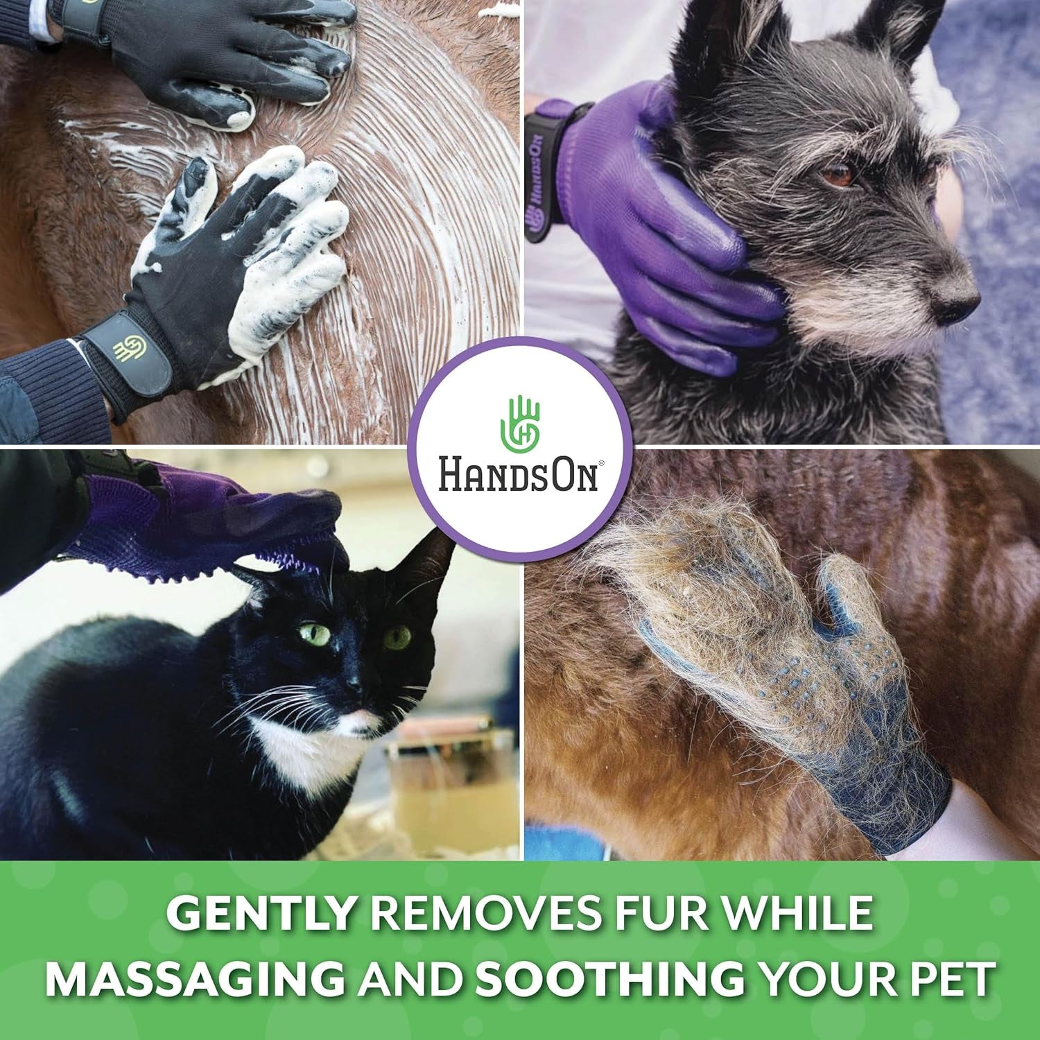Pet Grooming Gloves – Award-Winning Shedding, Bathing & Hair Remover Mitts, Gentle Brush for Dogs & Cats