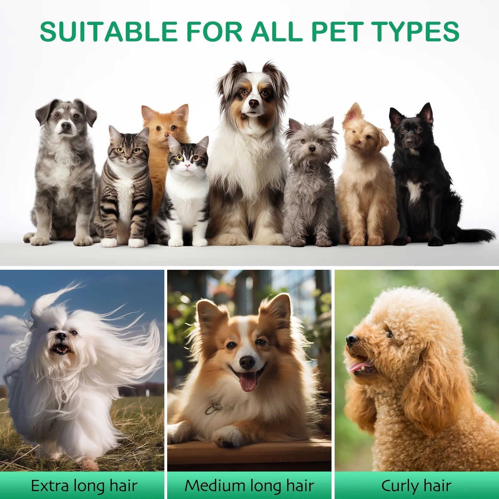Pet Grooming Kit with Vacuum – 7-in-1 Low-Noise Pet Grooming Tools & Clippers for Dogs and Cats, PG50 Plus