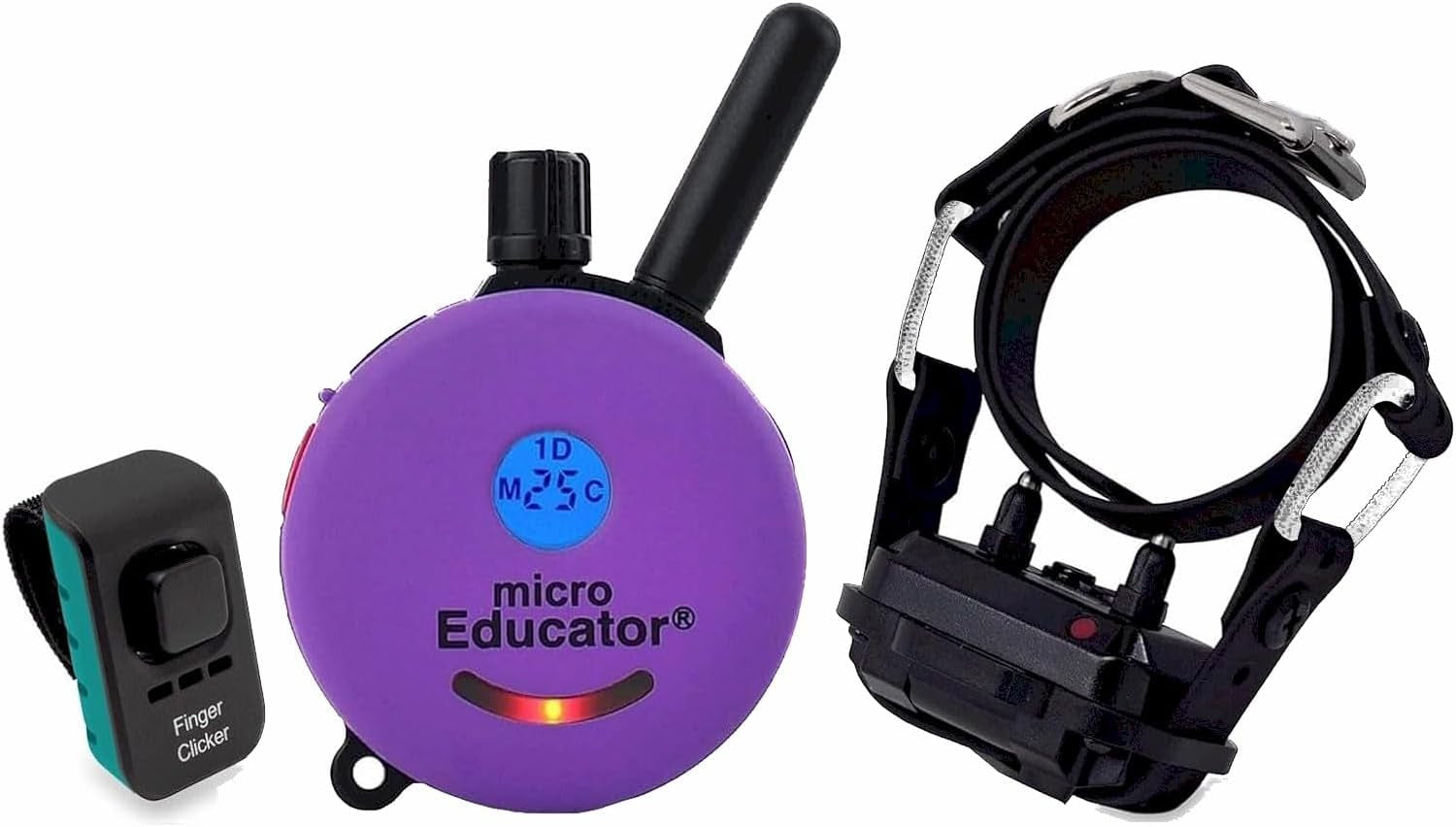 E-Collar Dog Training Collar – Humane Remote Trainer with Finger Clicker, Tone & Light, 1/2 Mile Range
