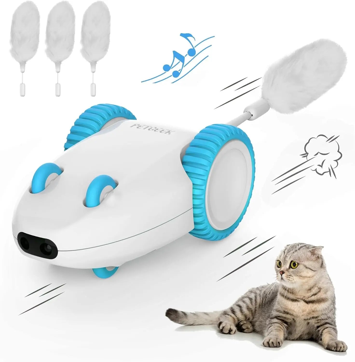Automatic Cat Toy – Squeaky Hide-and-Seek Mouse with Catnip for Indoor Play