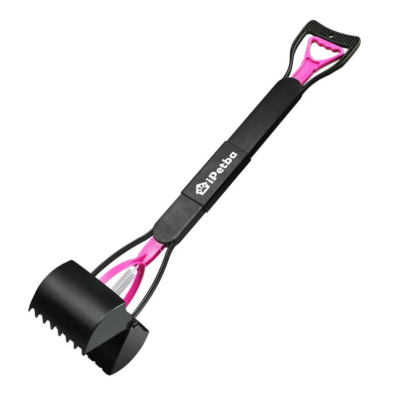 32" Extra-Large Dog Pooper Scooper – 4-in-1 Foldable Long Handle Pet Waste Picker with Durable Spring, Portable Poop Cleaner for Grass, Gravel & Dirt