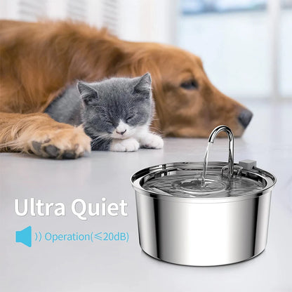 Automatic Stainless Steel Pet Water Fountain with  Filter for Cats and Dogs