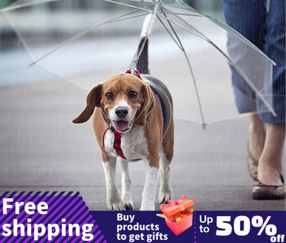 Pet Umbrella Leash for Small Dogs – Rainproof & Snowproof Adjustable Dog Umbrella with Leash