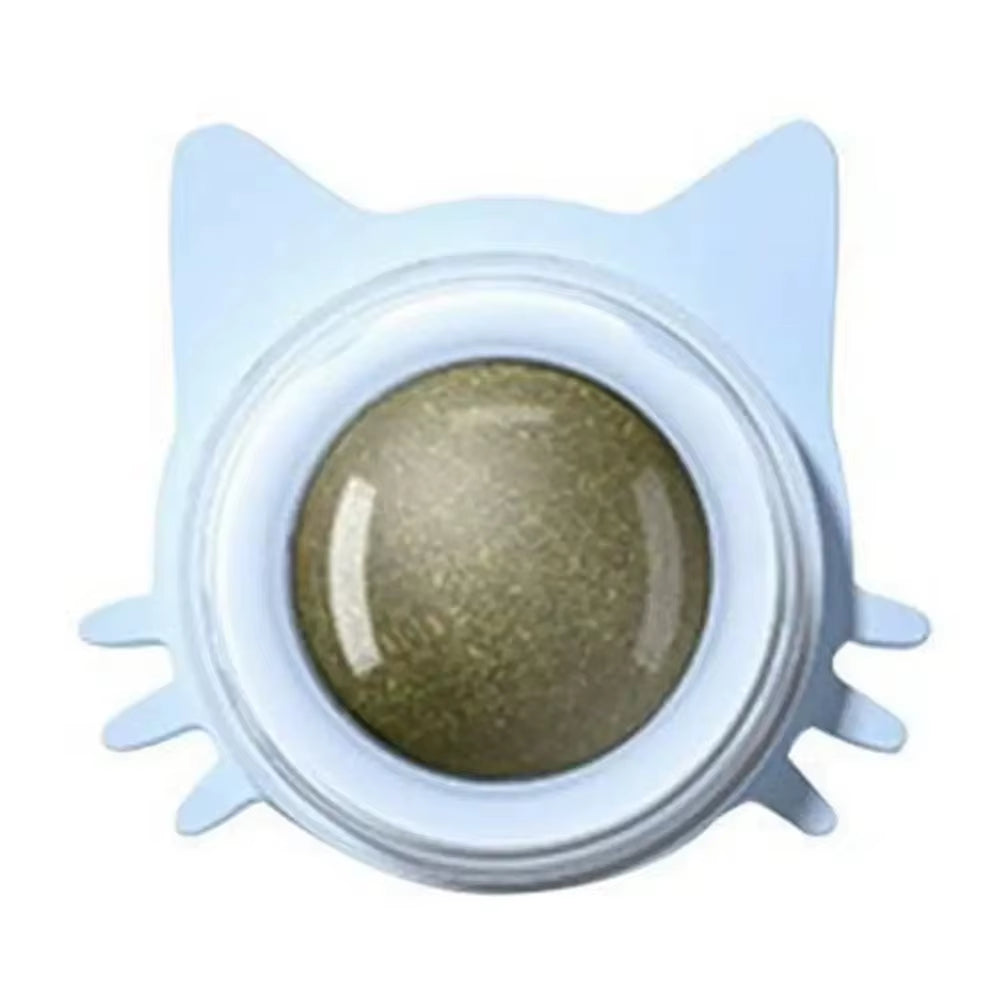 Rotating Catnip Lick Ball Toy – Wall-Mounted Natural Cat Treat Ball for Kittens & Cats, Interactive Dental & Enrichment Toy