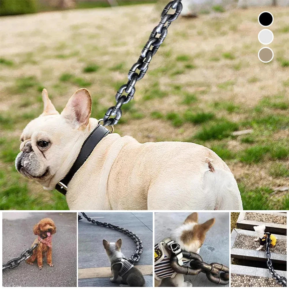 Funny Simulation Life-Like Iron Chain Dog Leash - Durable Pet Accessory for Small, Medium, and Large Dogs