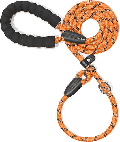 Durable Slip Lead Dog Leash with Padded Handle & Reflective Threads – No-Pull Training Leash for Dogs (3/8" x 6 FT)