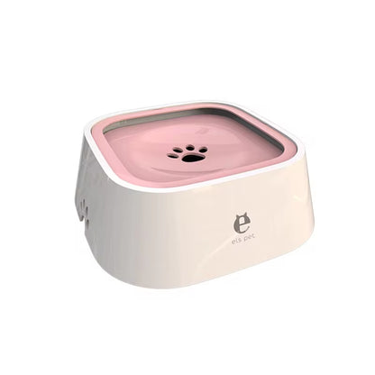 Non-Spill Floating Dog and Cat Water Bowl - Plastic Anti-Overflow Dispenser