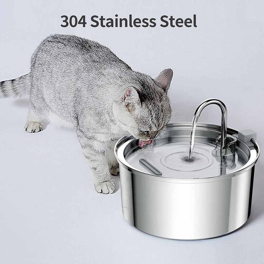 Automatic Stainless Steel Pet Water Fountain with  Filter for Cats and Dogs