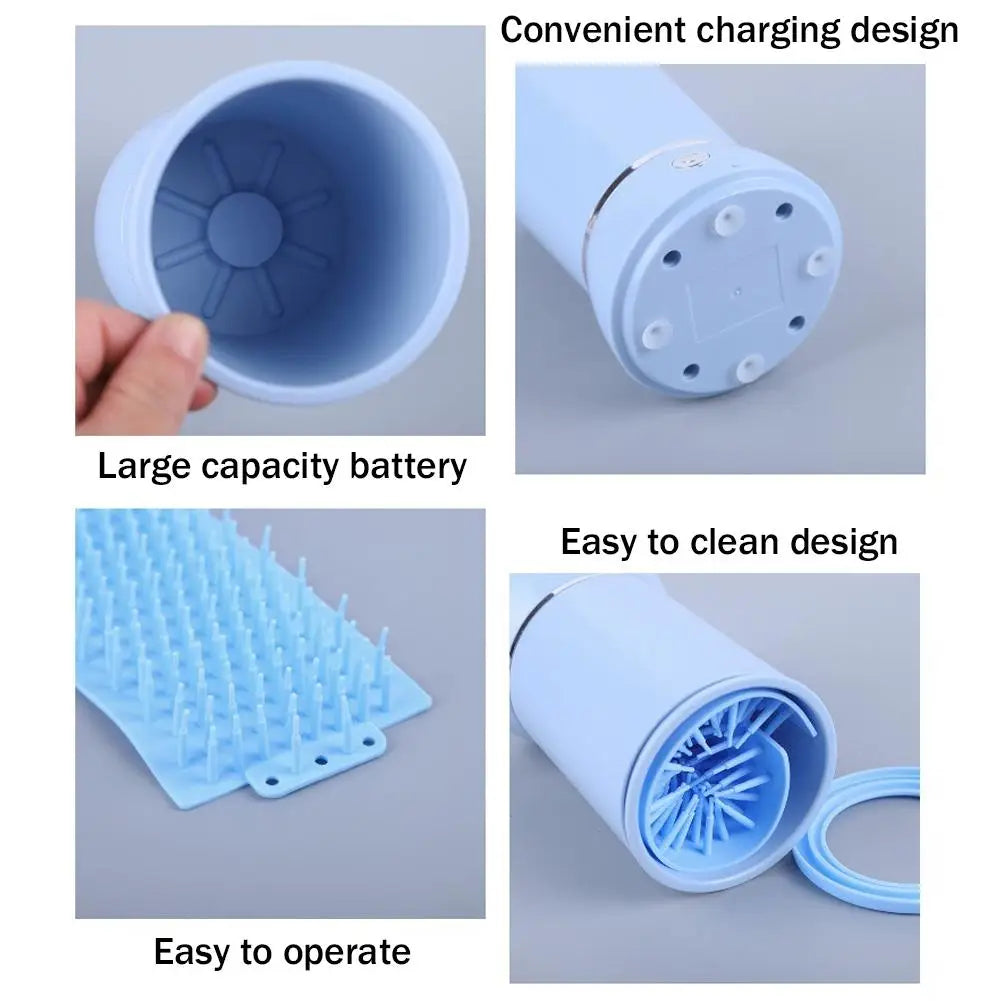 Portable Electric Dog Paw Washer & Massager – USB Rechargeable Automatic Pet Paw Cleaner for Small to Medium Dogs & Cats