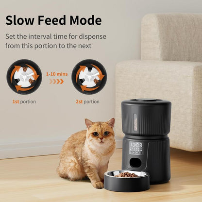 Automatic Pet Feeder for Cats & Dogs – Smart Wi-Fi Timed Food Dispenser with 6 Daily Meals, Portion Control, Desiccant Bag, 2.4GHz App Control, Hygienic Dry Kibble Feeder