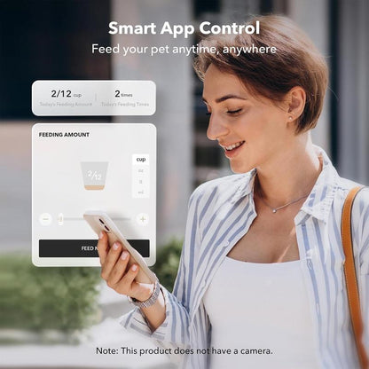 Automatic Pet Feeder for Cats & Dogs – Smart Wi-Fi Timed Food Dispenser with 6 Daily Meals, Portion Control, Desiccant Bag, 2.4GHz App Control, Hygienic Dry Kibble Feeder