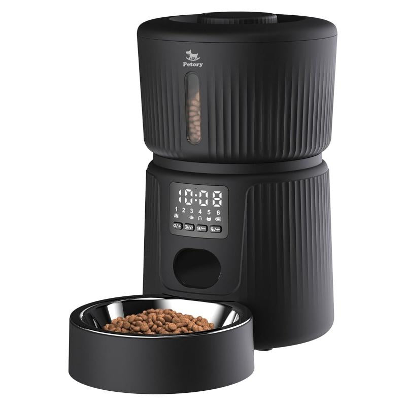 Automatic Pet Feeder for Cats & Dogs – Smart Wi-Fi Timed Food Dispenser with 6 Daily Meals, Portion Control, Desiccant Bag, 2.4GHz App Control, Hygienic Dry Kibble Feeder
