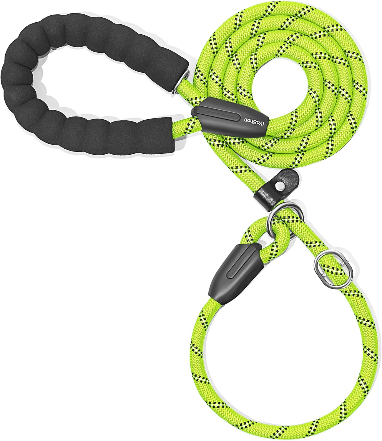 Durable Slip Lead Dog Leash with Padded Handle & Reflective Threads – No-Pull Training Leash for Dogs (3/8" x 6 FT)