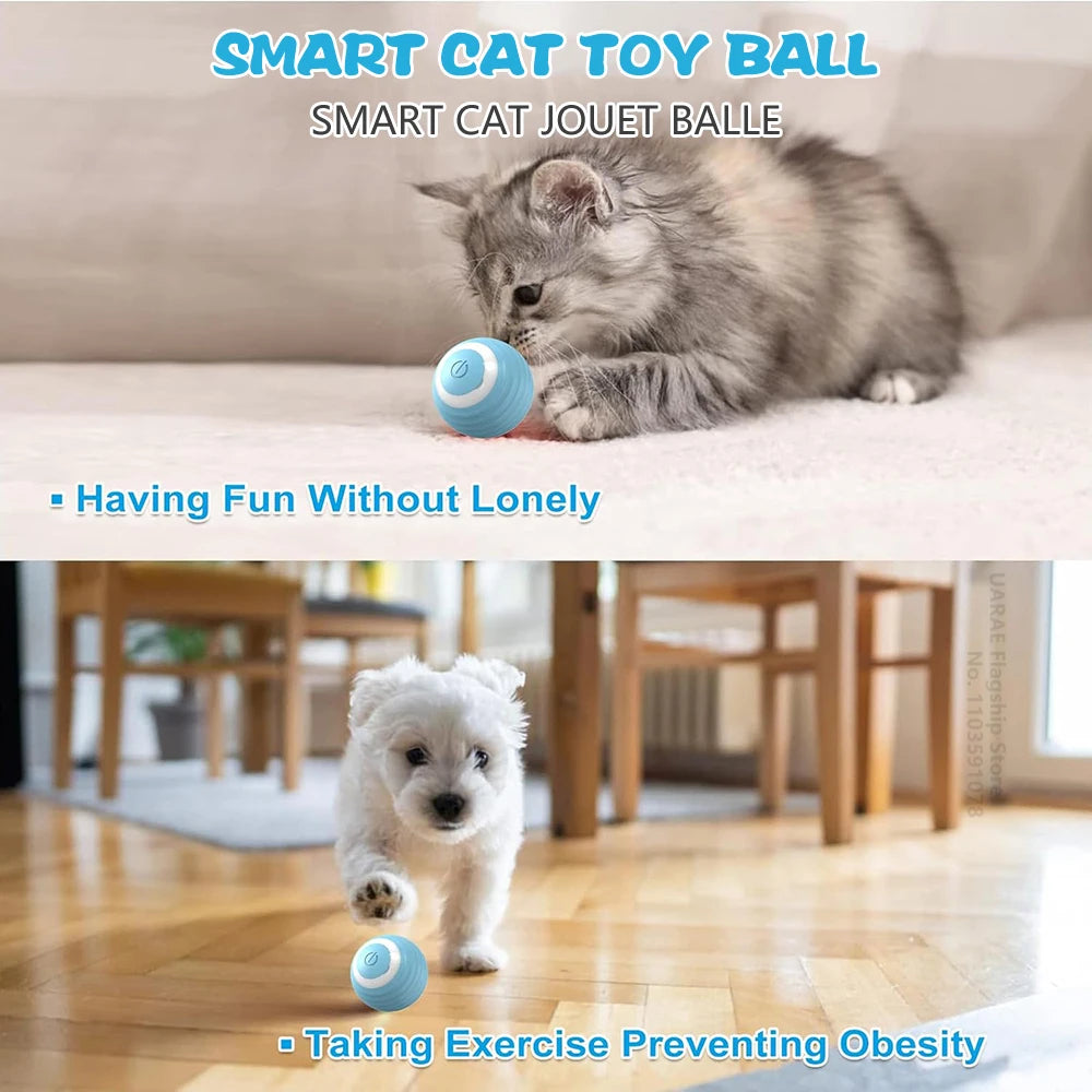 Automatic Smart Rolling Ball for Cats – Electric Interactive Toy, Rechargeable & LED
