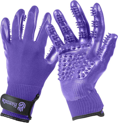 Pet Grooming Gloves – Award-Winning Shedding, Bathing & Hair Remover Mitts, Gentle Brush for Dogs & Cats