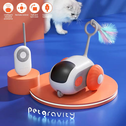 Interactive Smart Cat Toy Car with Remote Control - Automatic Rolling Ball for Indoor Cats and Kittens