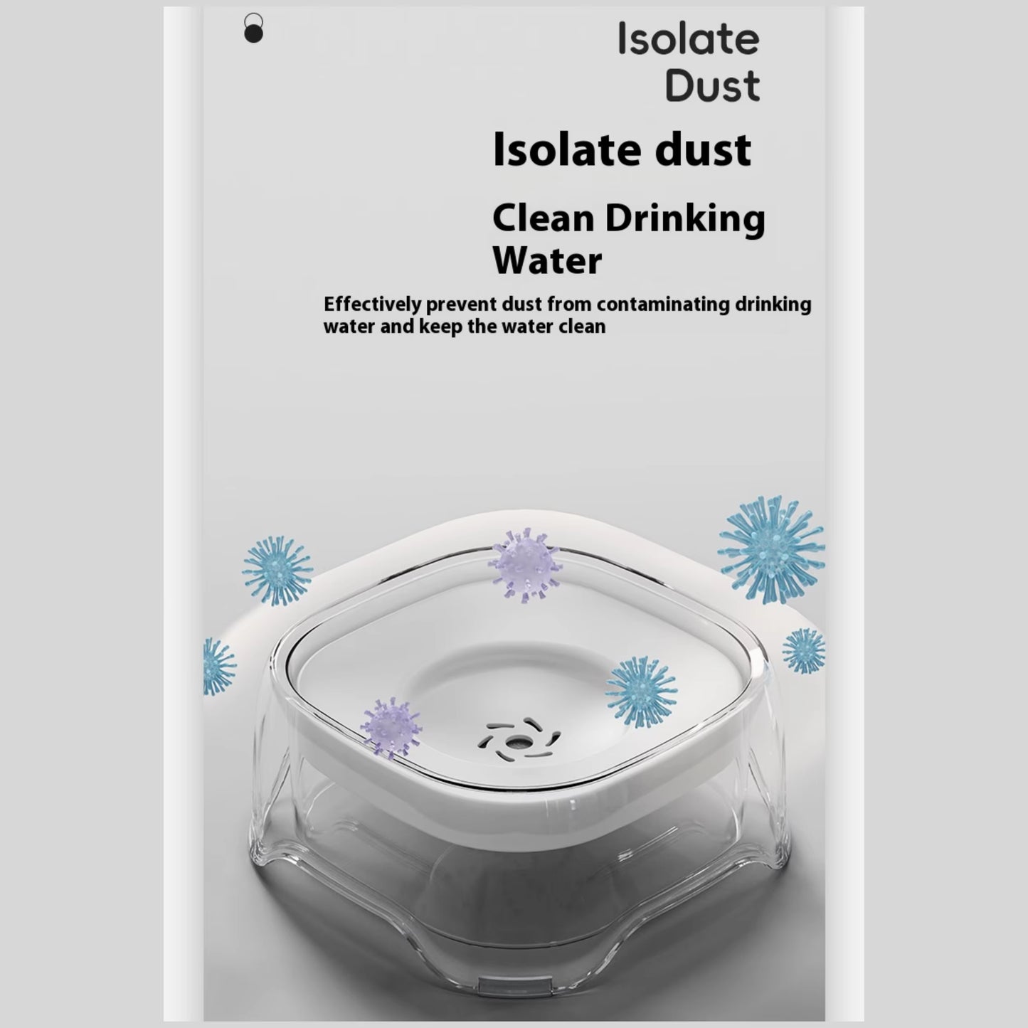 2L Floating Pet Water Bowl – No-Splash, Dust-Proof Design for Clean Water & Dry Chin | For Cats & Dogs