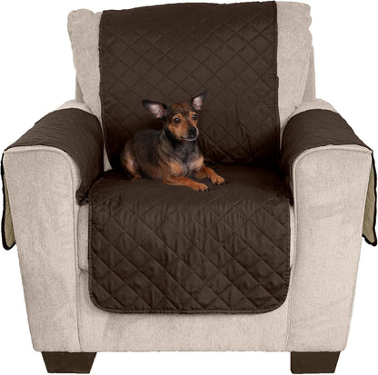 Water-Resistant & Reversible Large Sofa/Couch Cover Protector for Dogs & Cats - Two-Tone Pinsonic Quilted Living Room Furniture Cover - Gray/Mist, 