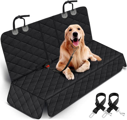Waterproof Dog Car Seat Cover – Non-Slip Back Seat Protector with Armrest Access for Cars, Trucks & SUVs – Black