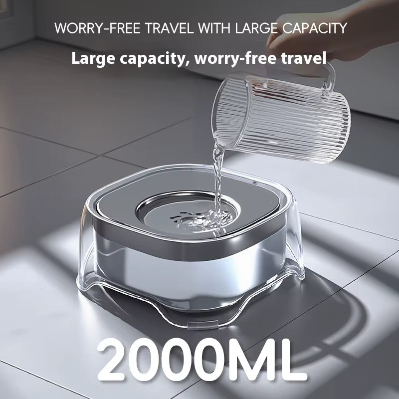 2L Floating Pet Water Bowl – No-Splash, Dust-Proof Design for Clean Water & Dry Chin | For Cats & Dogs