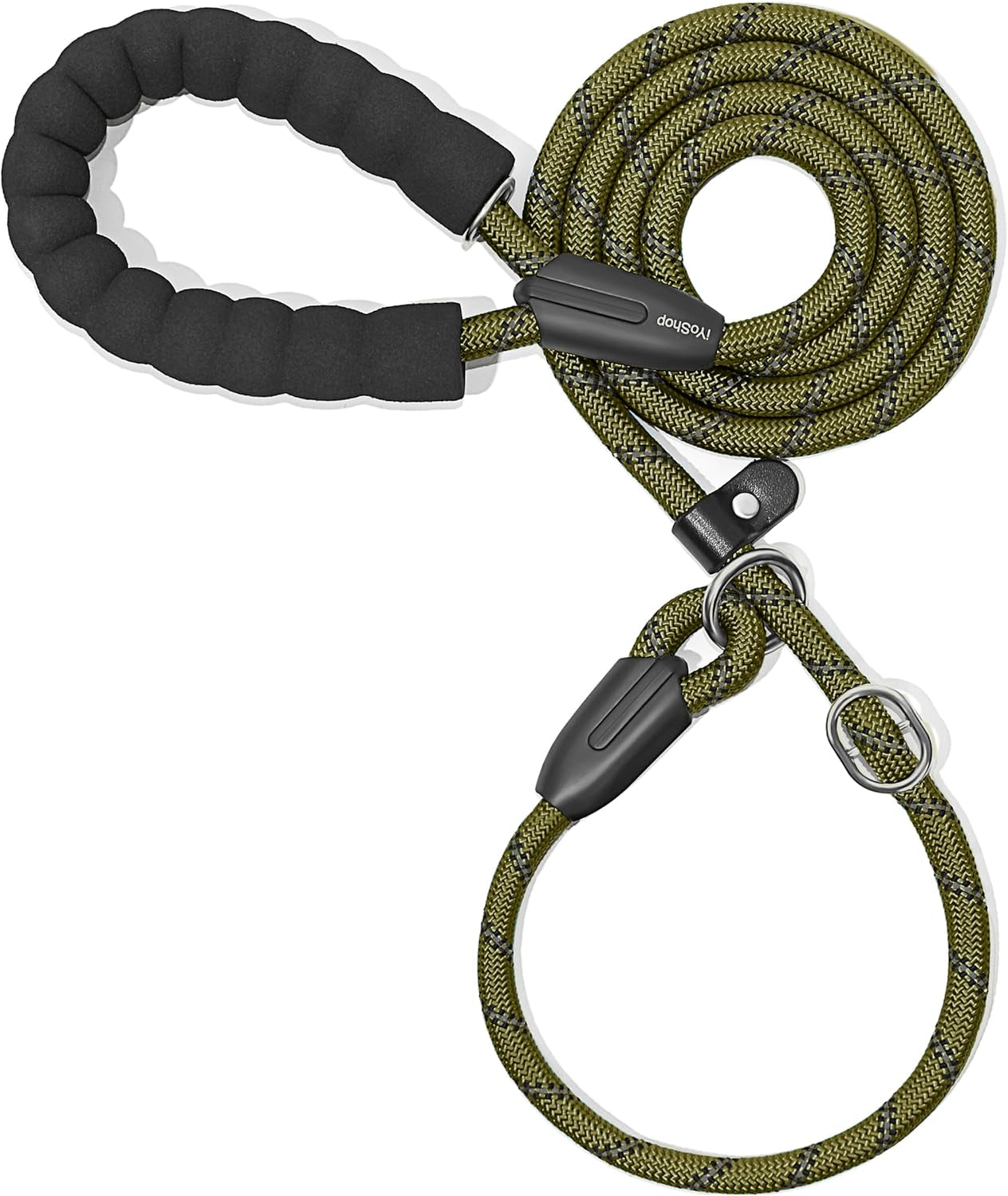 Durable Slip Lead Dog Leash with Padded Handle & Reflective Threads – No-Pull Training Leash for Dogs (3/8" x 6 FT)