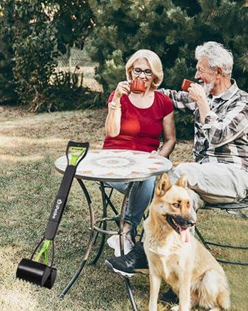 32" Extra-Large Dog Pooper Scooper – 4-in-1 Foldable Long Handle Pet Waste Picker with Durable Spring, Portable Poop Cleaner for Grass, Gravel & Dirt