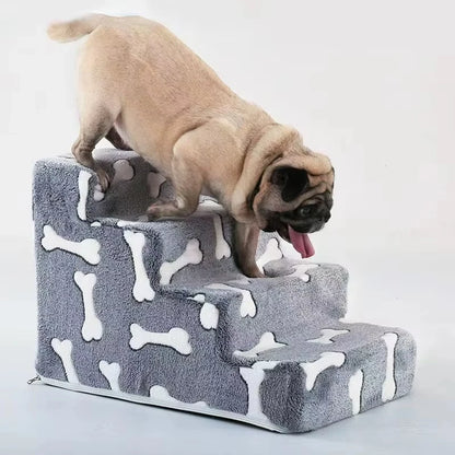 Dog Stairs & Ramp for Sofa and Bed – Bone-Shaped Pet Steps to Protect Joints for Puppies & Senior Dogs