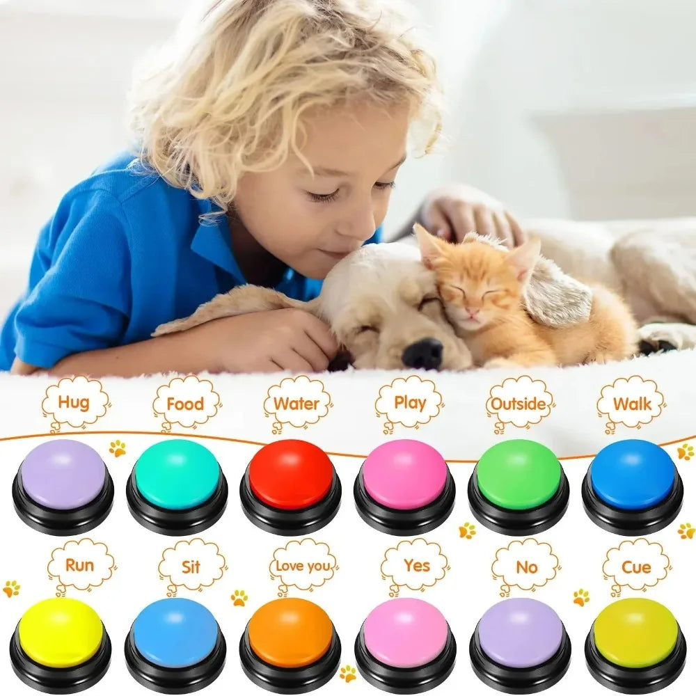 🐶 Dog Communication Buttons – 6-Piece Voice Recording Set for Pet Training