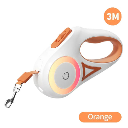 5M LED Retractable Dog Leash – Luminous Reflective Automatic Lead for Safe Night Walking & Running