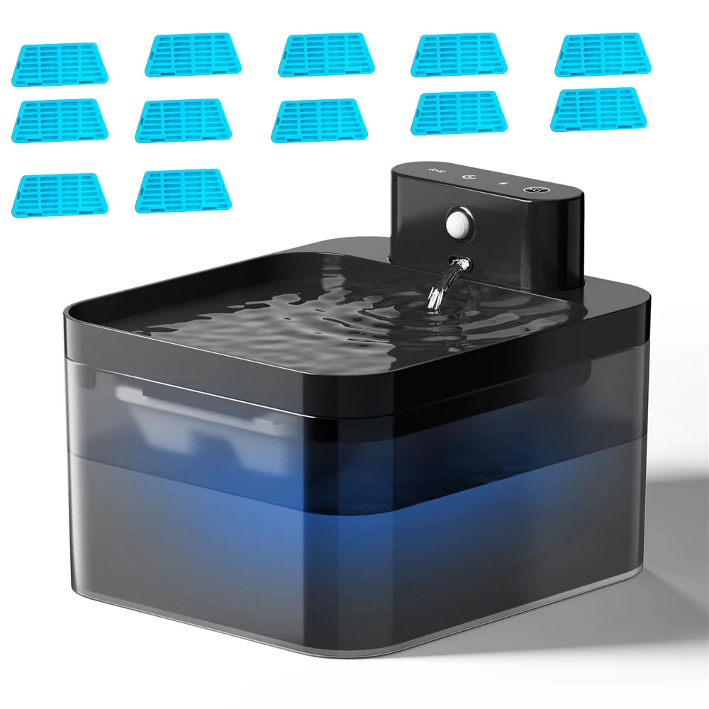 Runway 2.2L Smart Pet Water Fountain – Automatic Induction Charging Drinking Bowl for Cats & Dogs | Silent Electric Filtered Hydration System