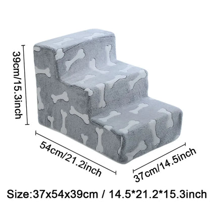 Dog Stairs & Ramp for Sofa and Bed – Bone-Shaped Pet Steps to Protect Joints for Puppies & Senior Dogs