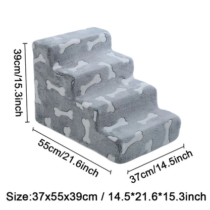 Dog Stairs & Ramp for Sofa and Bed – Bone-Shaped Pet Steps to Protect Joints for Puppies & Senior Dogs