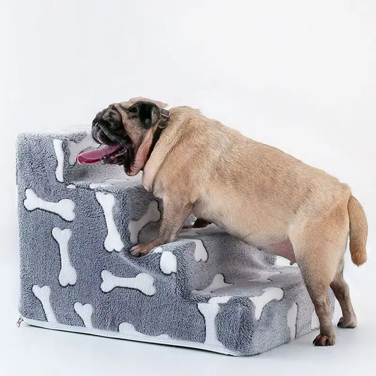 Dog Stairs & Ramp for Sofa and Bed – Bone-Shaped Pet Steps to Protect Joints for Puppies & Senior Dogs