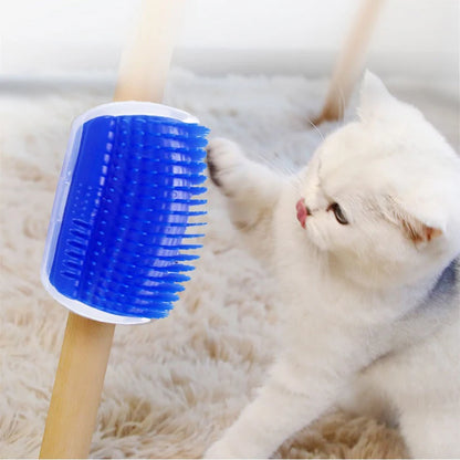 Cat Corner Grooming Brush & Massager with Catnip – Self-Grooming & Enrichment Tool for Cats